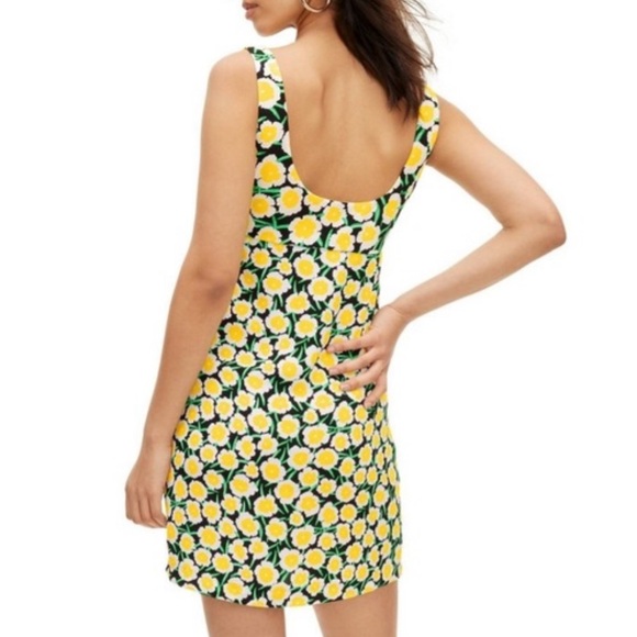 Diane Von Furstenberg DVF sunflower shift dress size 2 - Picture 1 of 9
